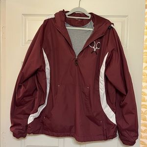 Dry fit maroon tennis jacket. Only worn a couple times. Perfect condition.